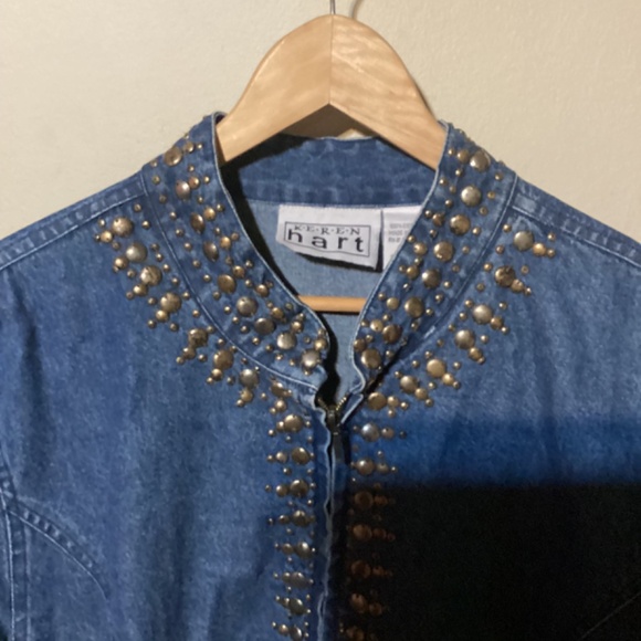 Women’s Keren Hart Embellished Blue Denim Fashion Jacket size XXL - Picture 3 of 7